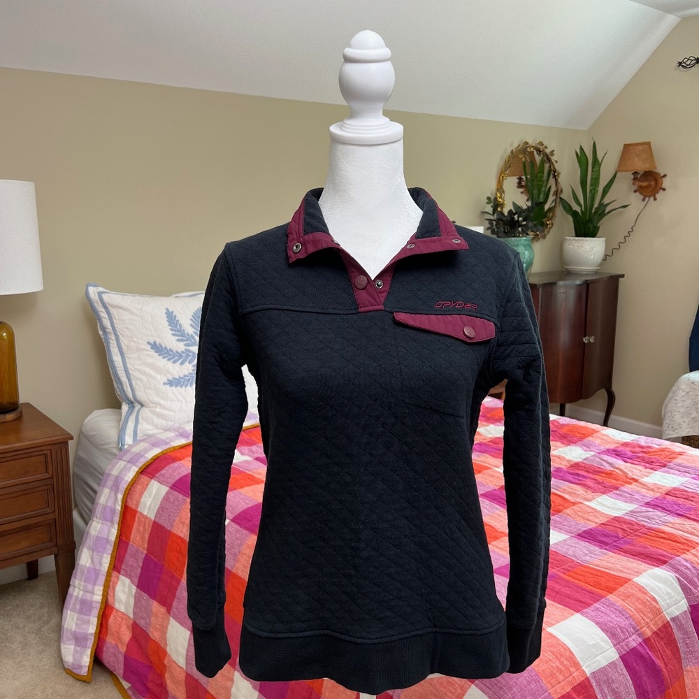 Women's Spyder Long Sleeve Black / Purple Pullover Sweater Size Small / Medium